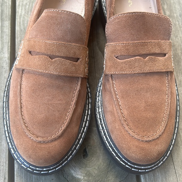 Boden Chunky Brown Suede Loafers Lug Sole Size 40 9 - Picture 8 of 8